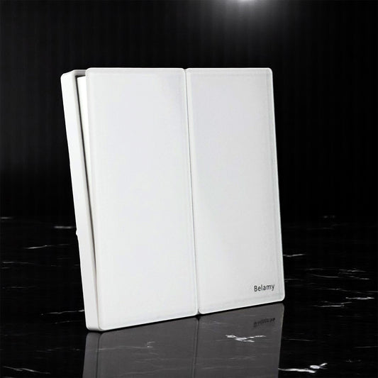 Belamy White 2 Gang 1 Way Switch | BE-148-SW