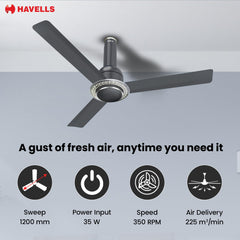 Havells Cera 48"- Underlight BLDC Ceiling Fan (Slate) | H-318
