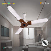 Atomberg Studio+ 48" 35 Watt BLDC motor Energy Saving Anti-Dust Speed Indicator Light Ceiling Fan with Remote Control ( White Teakwood) AT-132