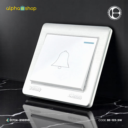 Belamy White-Grey Push Bell| BE-123-SW