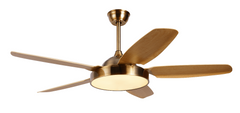 Breezelux 52" Modern Decorative Silent ABS Blade Underlight with Remote Ceiling Fan (Wood Grain) BL-1537-G