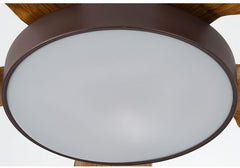 Breezelux 52" Modern Decorative Silent ABS Blade Underlight with Remote Ceiling Fan (Wood Grain) BL-1537-G