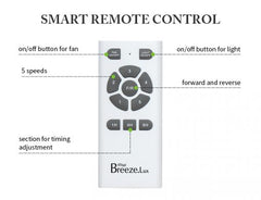 Breezelux 52" Modern Decorative Silent ABS Blade Underlight with Remote Ceiling Fan (Wood Grain) BL-1537-G