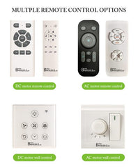 Breezelux 52" Modern Decorative Silent ABS Blade Underlight with Remote Ceiling Fan (Wood Grain) BL-1537-G