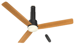 Havells Elio Prime UL - 1200mm 100% Copper BLDC RF Remote four mode Ceiling Fan (Pine Wood Matte Black) H-303