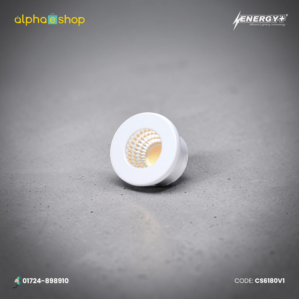 Energy Plus 6180 1W concealed spot light in white with gold reflector and compact recessed design, model CS6180.