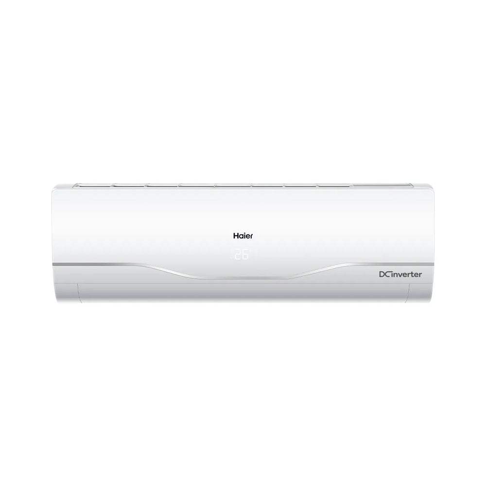Haier HSU-12 Clean Cool 1 ton inverter split AC indoor unit with 3D airflow, DC inverter technology and digital display.