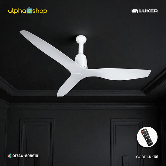 LUKER Florence 1320mm BLDC with Remote Energy Efficient Ceiling Fan (White)| LU-101