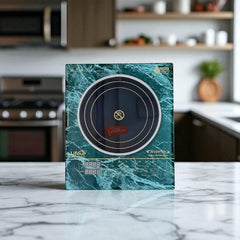 Life Up Inverter infrared cooker (LF-1002) featuring a marble green glass finish and digital touch controls. Available at Alphaeshop.