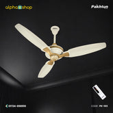Pakhtun Sultan 52-inch BLDC Inverter Ceiling Fan (Off-White/ Gold) | PK-103