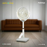 Pakhtun Louver 14-Inch High Speed Pedestal Stand Fan With Remote (White) | PK-119