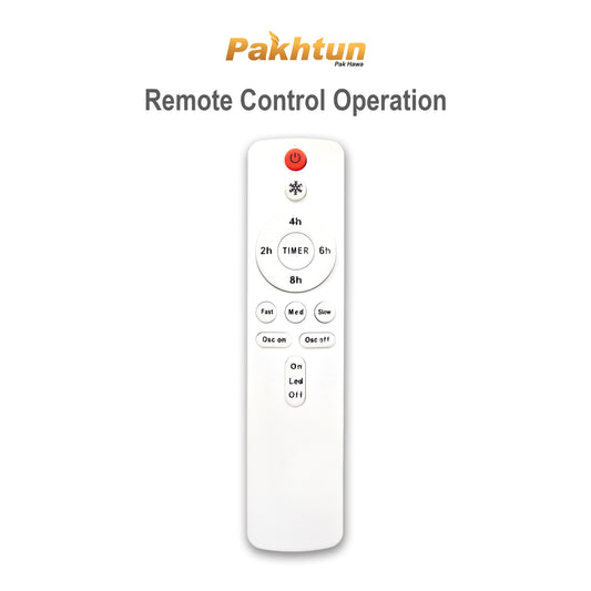 Pakhtun Louver 14-Inch High Speed Pedestal Stand Fan With Remote (Black) | PK-120