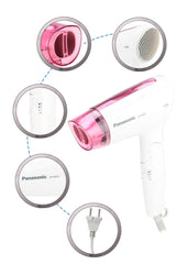 Panasonic EH-ND21 1200W white-pink hair dryer with dual airflow nozzle and 3-speed control, model PA-EH-ND21.