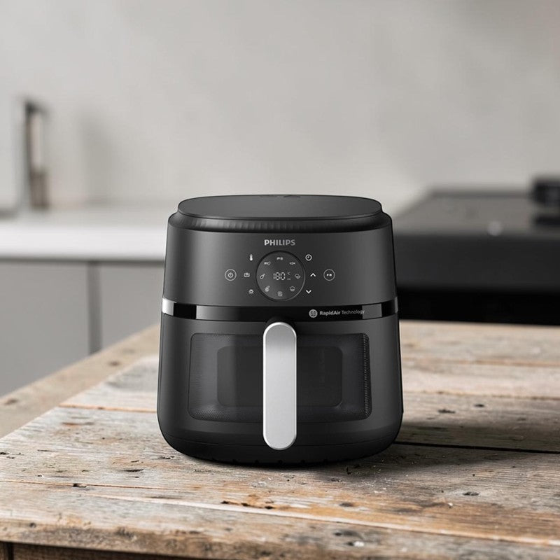 Philips 6.2L Digital XL Air Fryer with Rapid Air Technology in matte black. Available at Alphaeshop.