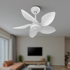 Qulik Flora 28"- Modern Decorative Silent ABS Blade with Remote Ceiling Fan (White) Q-D77089-W
