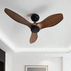 Qulik Spinner Pro 32" - Modern Decorative Silent ABS Blade with Remote Ceiling Fan (Dark Wood) Q-D78021-DW