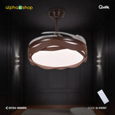 Qulik 48" Modern Chandelier Retractable Invisible Blade Silent 3 Color Change LED Remote Ceiling Fan (Wooden) | Q-K6367