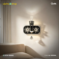 Qulik Black Crystal Floral Torch Wall Light (QL-10995WL)