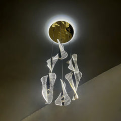 Qulik Modern Twisted Cascading Chandelier With Hanging Pendant Lights (QL-210)