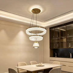 Qulik Gold Crystal Double Ring Bell Hanging Light (QL-2466HL)