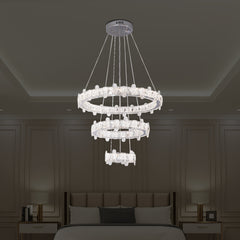 Qulik Modern Chandelier Decorative 3-Layer Ring LED Ceiling Light (QL-31202-480-300)