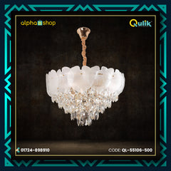 Qulik Modern Crystal Chandelier Decoration Pendant Hanging 6 layer 3 color LED Ceiling Light (QL-55106-500)