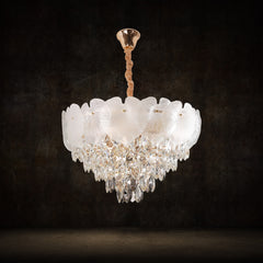 Qulik Modern Crystal Chandelier Decoration Pendant Hanging 6 layer 3 color LED Ceiling Light (QL-55106-500)