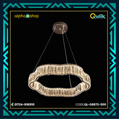 Qulik Single Tier Wave Luxury LED Crystal Chandelier Pendant Light (QL-D8872-500)