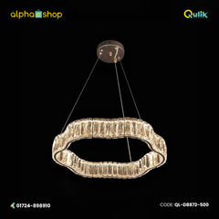 Qulik Single Tier Wave Luxury LED Crystal Chandelier Pendant Light (QL-D8872-500)