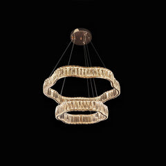 Qulik Double Tier Wave Luxury LED Crystal Chandelier Pendant Light (QL-D8872-600-400)