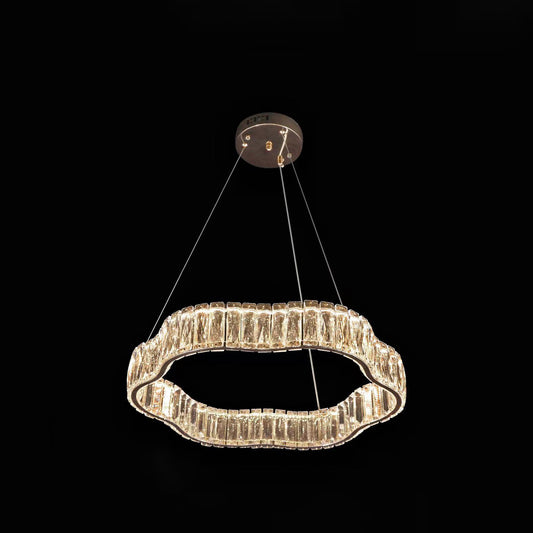 Qulik Single Tier Wave Luxury LED Crystal Chandelier Pendant Light (QL-D8872-500)