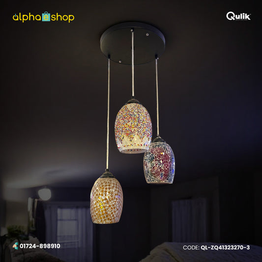 Qulik Turkish MosaicGlow Trio 3 Color Hanging Lights (QL-ZQ41323270-3)