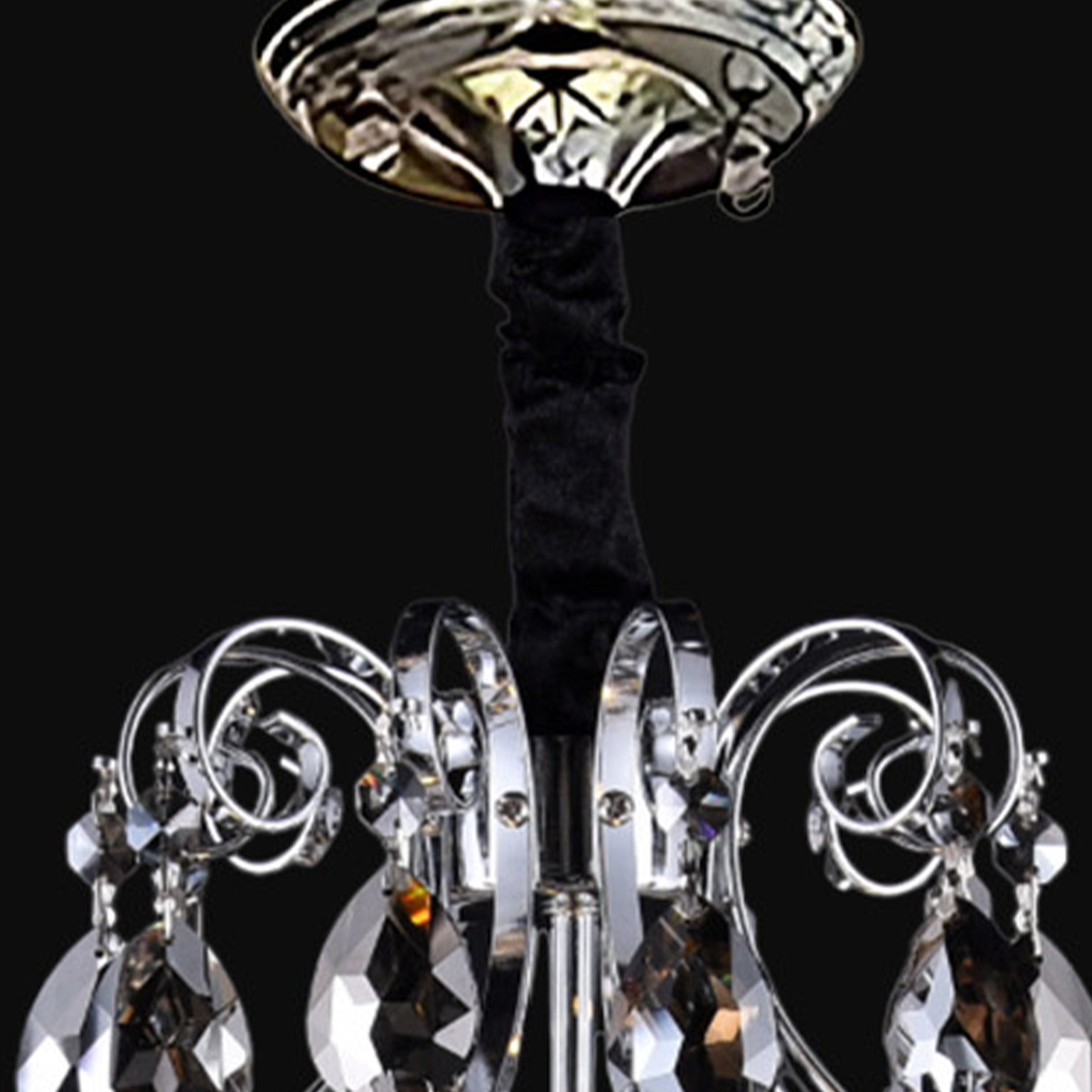 Qulik 9212-5 5 Light Ceiling Pendant in Polished Chrome with Crystal Decoration - LED, Adjustable Chain, Modern Design