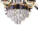 Qulik QL-8852-6 Golden Iron LED Ceiling Lamp - Modern Nordic Candle Crystal Chandelier with 6 Lamps