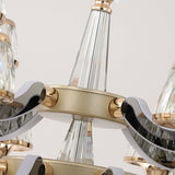 Qulik Decorative Luxury Crystal LED Chandelier 6 Lamp Lights (QL-9911-6)Qulik 9911-6 Golden Iron LED Ceiling Light - Modern Nordic Candle Crystal Chandelier