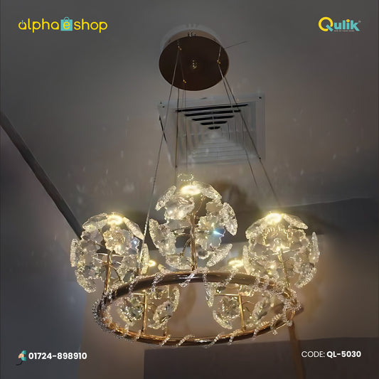 Qulik Y5030 5-Head LED Ring Ceiling Light - Modern ChandelierQulik Y5030 5-Head LED Ring Ceiling Light - Modern Chandelier