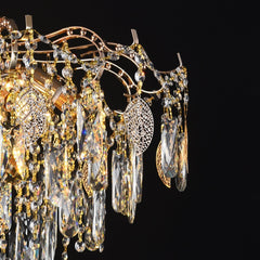 Qulik Modern Luxury Crystal Chandelier Pendent French Gold Clear 8 LED Light (QL-9270-8)