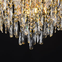 Qulik Modern Luxury Crystal Chandelier Pendent French Gold Clear 8 LED Light (QL-9270-8)