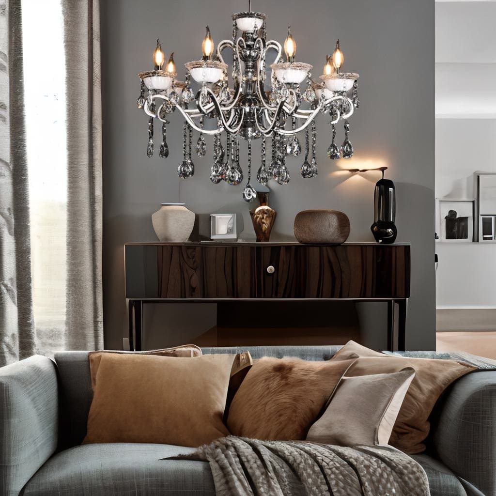 Qulik Modern Luxury Crystal Chandelier Pendent 8 Lamp