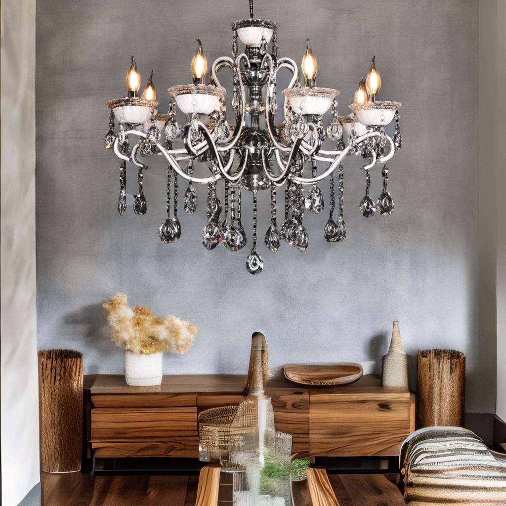 Qulik Modern Luxury Crystal Chandelier Pendent 8 Lamp