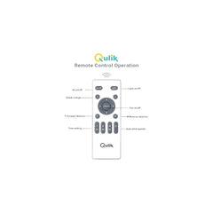 Qulik remote control operation guide diagram for retractable invisible blade chandelier ceiling fan (Q-K6323).