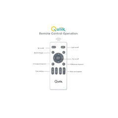 Qulik remote control operation guide diagram for retractable invisible blade chandelier ceiling fan (Q-T7456).