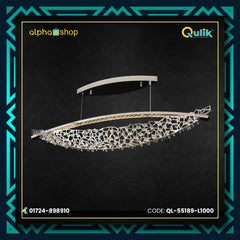 Qulik Italian luxury K9 Egyptian crystal hanging lamp with geometric crystal lattice, chrome finish and warm LED illumination.