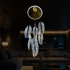 Qulik Modern Leaf Crystal hanging light with illuminated leaf-shaped pendants and round ceiling canopy, model QL-197.