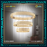 Qulik stainless steel luxury LED circle rings crystal chandelier light(QL-D8805-B)