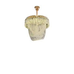 Qulik Modern Crystal Chandelier Decorative Pendant Hanging single layer 3 color LED Ceiling Light (QL-S695-500)