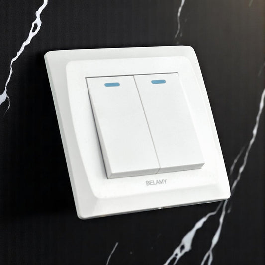 Belamy White 2 Gang 1 Way | BE-120-SW
