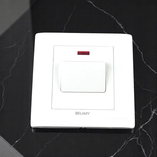 Belamy White 20A DP Switch With LED| BE-124-SW