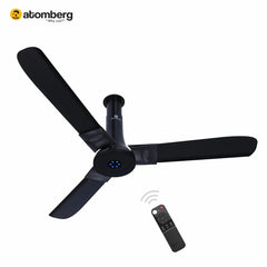Atomberg Studio+ 48" 35W BLDC motor Energy Saving Anti-Dust Speed Indicator Light Ceiling Fan with Remote Control (Black) AT-137