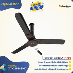 Atomberg Studio+ 48" 35 Watt BLDC motor Energy Saving Anti-Dust Speed Indicator Light Ceiling Fan with Remote Control ( Earth Brown) AT-104